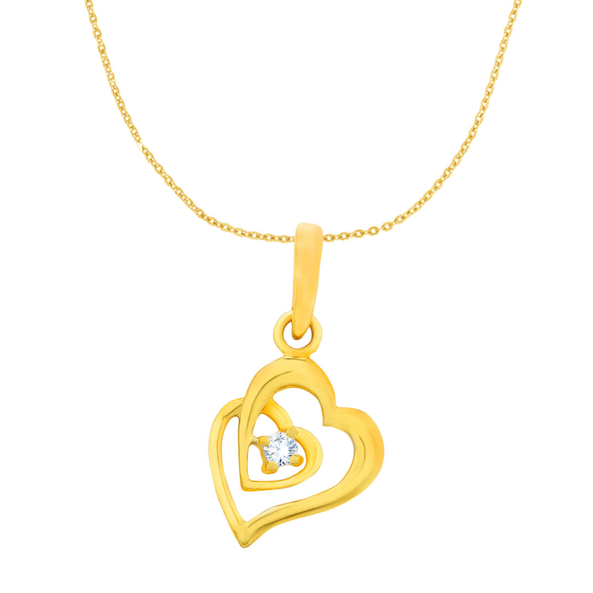 Dilnaz Diamond Pendant With Chain with Free Gold Coin